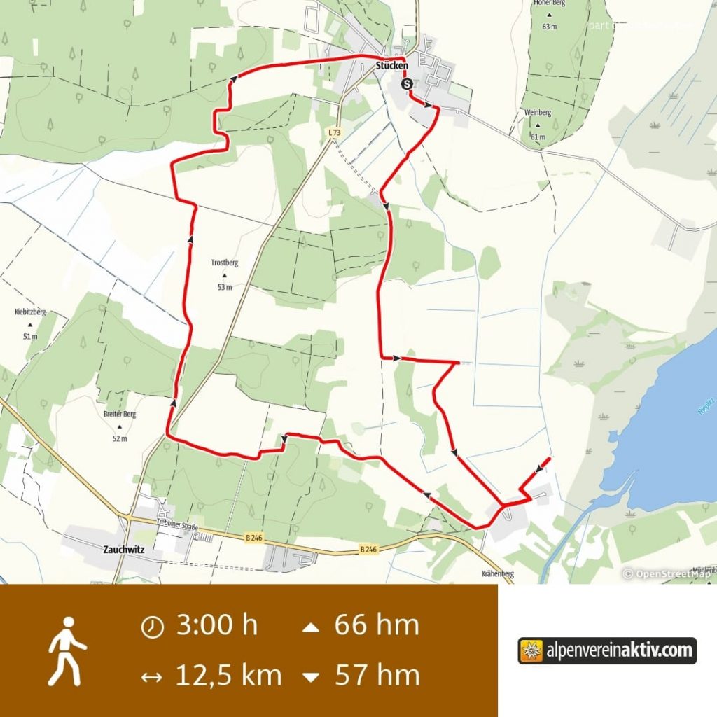 Route der Wanderung als Kartendarstellung